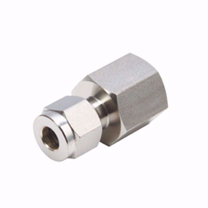 Picture of Stainless Steel  Nanopure Tube Fitting, Female Connector, 1/4 in. Tube OD x 1/2 in. Female NPT